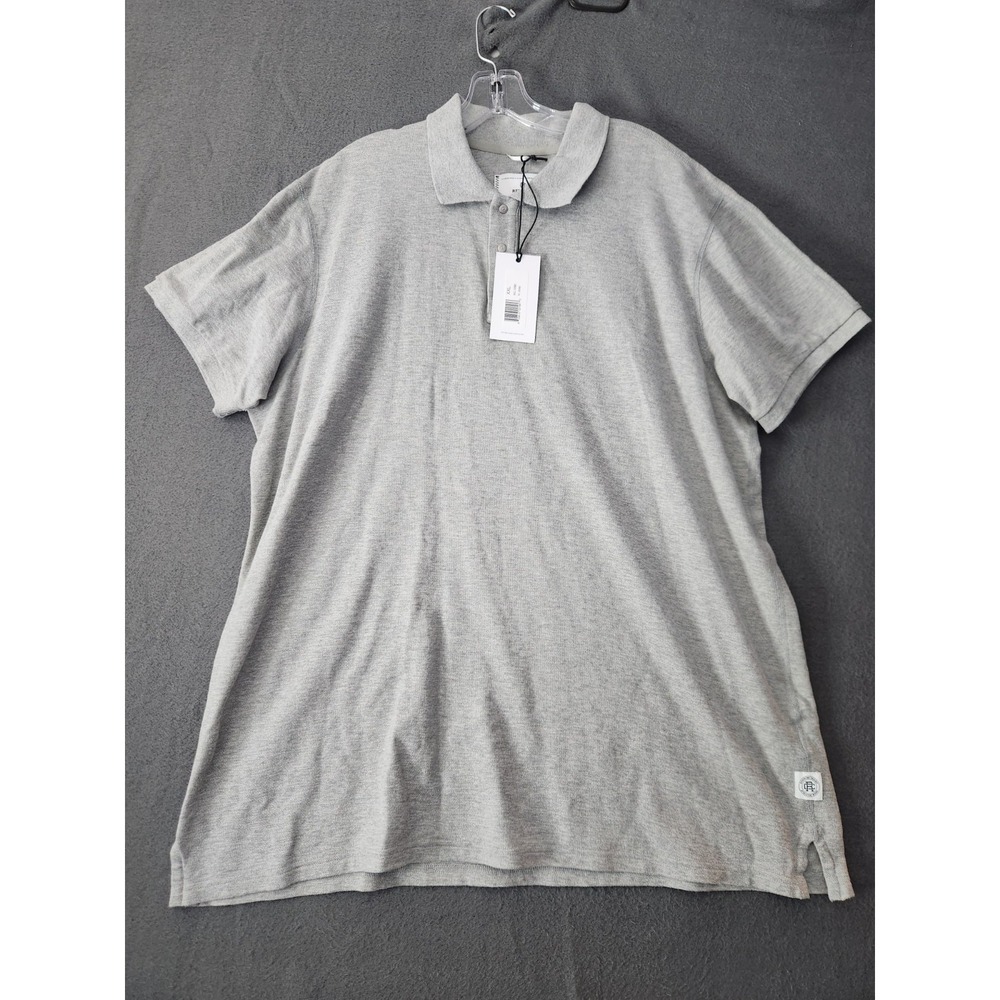 Reigning Champ  Classic Preppy Casual Work Mens Cotton Polo Shirt Size XXL Gray